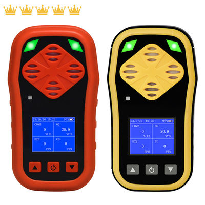 IP67 पोर्टेबल पर्सनल 4 गैस मॉनिटर H2S CO O2 LEL बैटरी के साथ