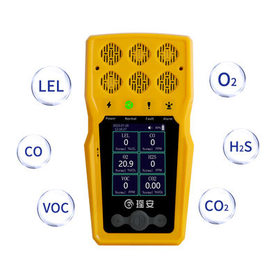 हैंडहेल्ड पोर्टेबल मल्टी गैस डिटेक्टर CH4 Co O2 H2S VOC CO2 गैस डिटेक्टर