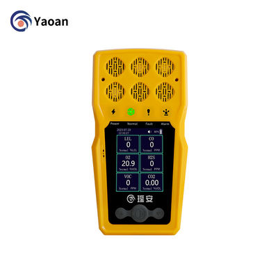 CE ATEX 6 in 1 पोर्टेबल गैस डिटेक्टर CO CO2 H2S CL2 NH3 CH4 NO2 H2 मल्टी गैस डिटेक्टर